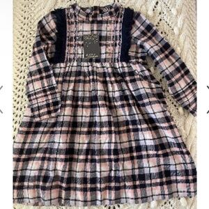 NWT Velveteen flannel cotton plaid dress